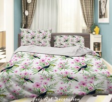 3D Parrots Floral Colorful Quilt Cover Set Duvet Cover Bedding Pillowcases