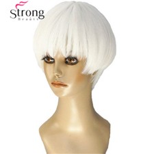 StrongBeauty Short Soft White Blonde Wig heat freindy Synthetic Women Wig