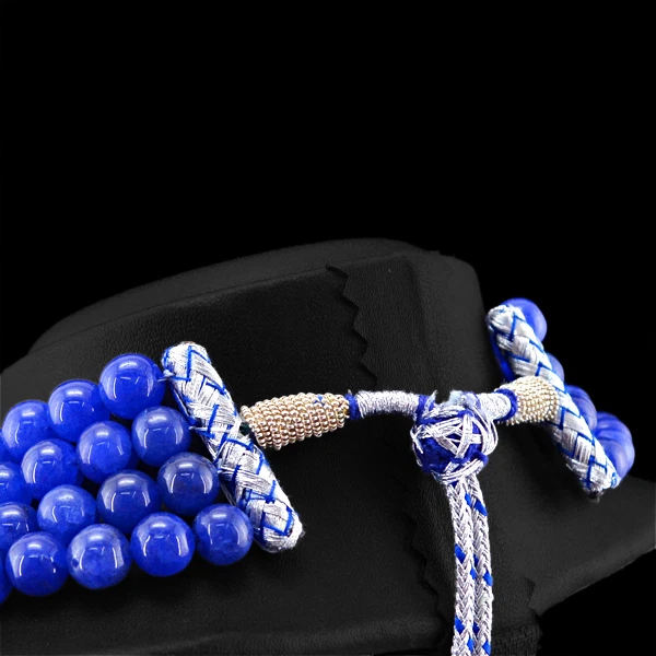 COLLAR CUENTAS ZAFIRO AZUL 4 LÍNEAS MINADO TIERRA 1070,00 CTS CALIDAD SUPERIOR Foto 3 de 3