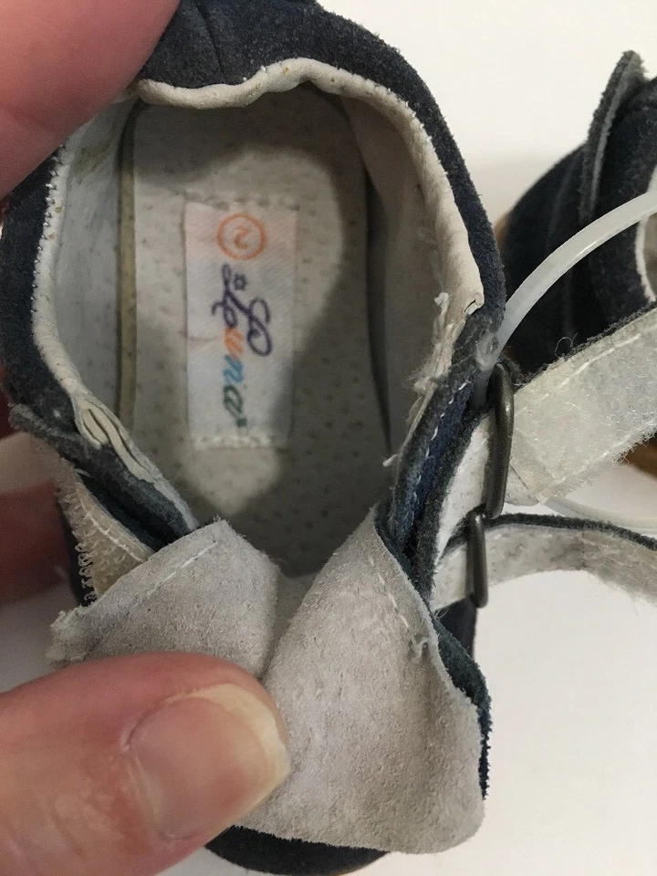 Luna Boys Shoes Size Toddler 2 Blue Suede Double Strap Dress Casual Play - Image 4 of 4