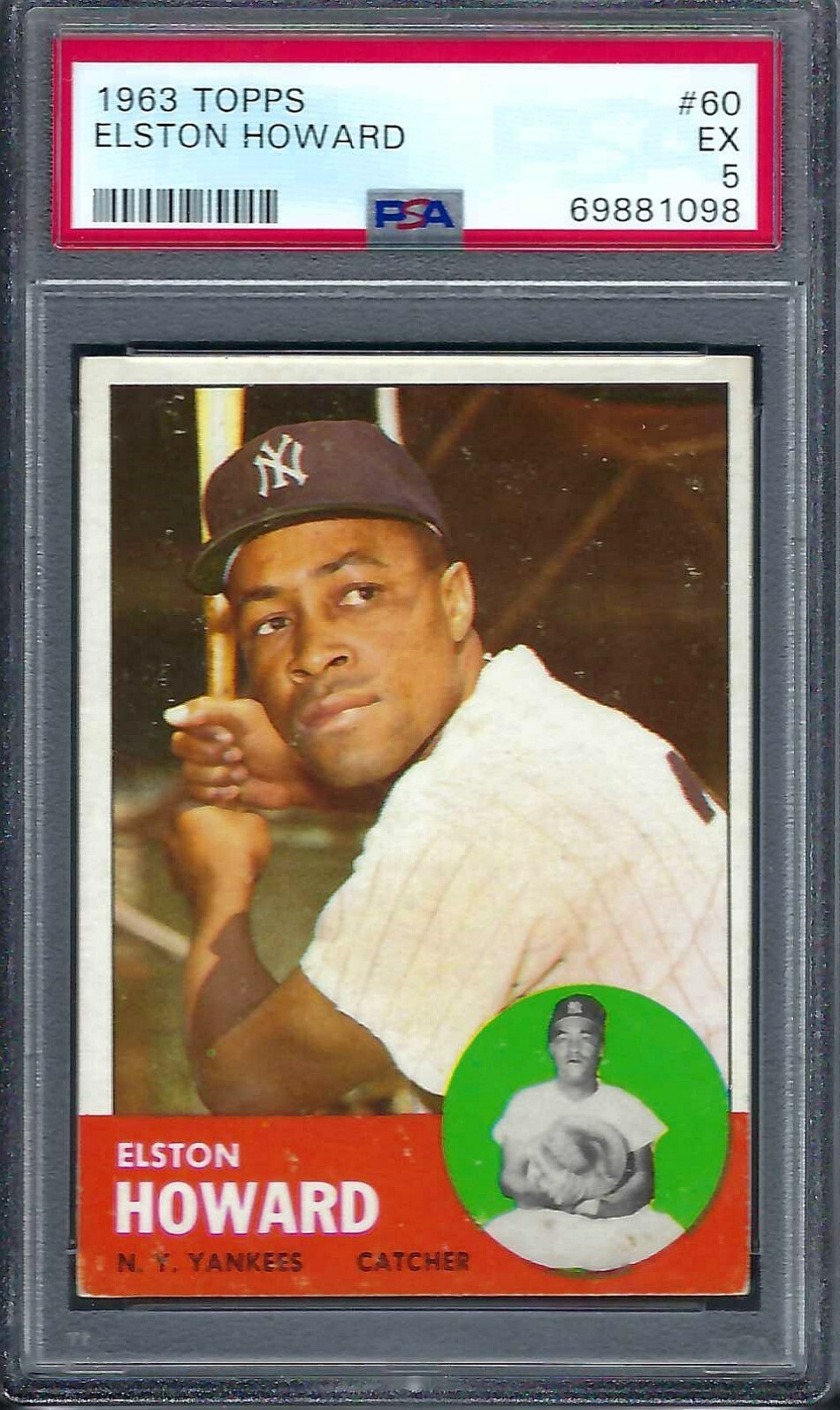 1963 Topps  # 60 Elston Howard Yankees EX PSA 5