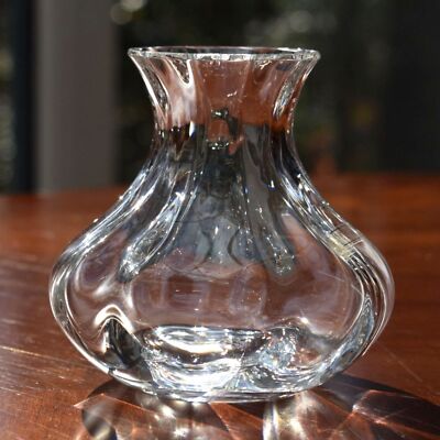 Saint Louis Crystal Touraine Vase   10 cm Diameter x 9.5 cm Height