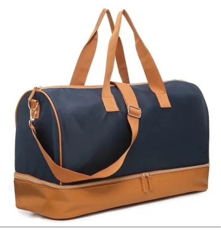 DSW Weekender Carryon Tote Bag Travel Bag Shoe Compartment Navy Blue