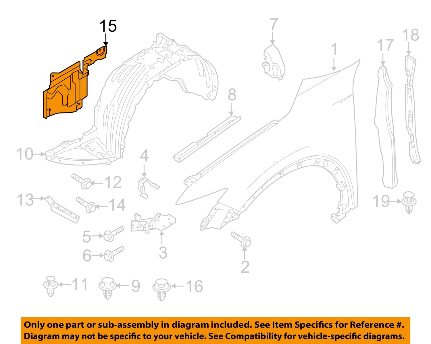 MAZDA OEM 16-18 CX-5 Left Inner Fender Shield TK4856342B