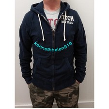 ABERCROMBIE  FITCH FITCH NEW YORK HOODIE SWEATSHIRTS NAVY BLUE MENS SIZE M