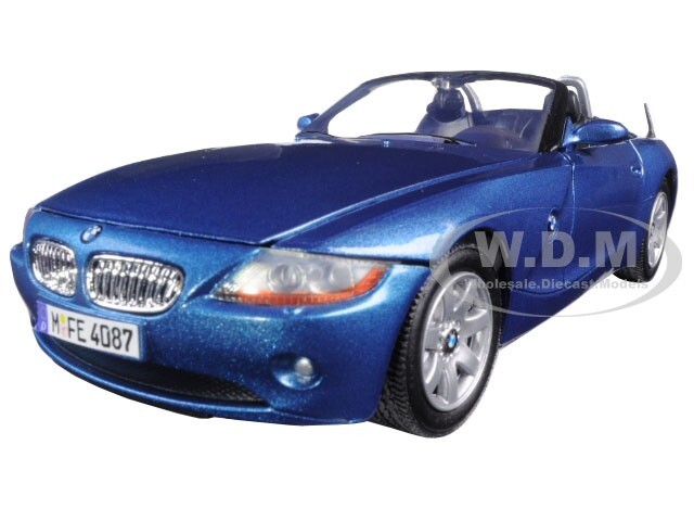 BMW Z4 CONVERTIBLE BLUE METALLIC 1/24 DIECAST MODEL CAR BY