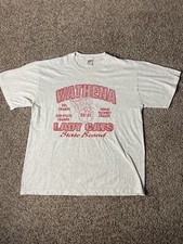 Vintage 90s Soffe Shirts Gray T Shirt Sz XL Made in USA Wathena Lady Cats
