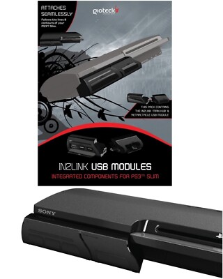 Gioteck IN2LINK 4-Fach USB-Hub Modul USB-Port Adapter für Sony PS3 Slim Konsole