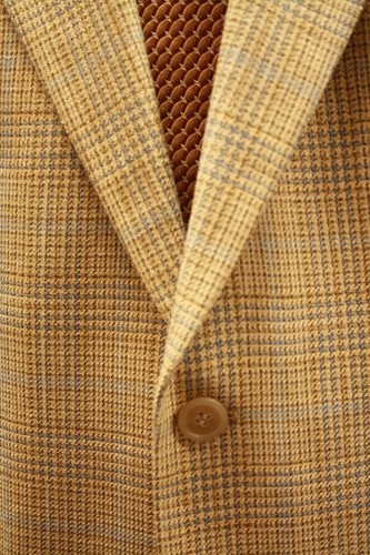 Piere Cardin Sakko Leinen & Seide Gr.50 beige kariert Einreiher 2-Knopf -S126 - Bild 3 von 6