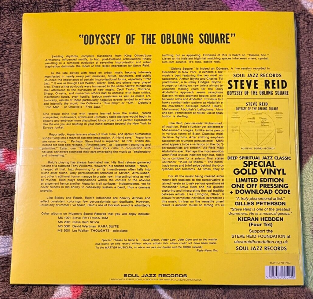 英LP Steve Reid Odyssey Of The Oblong Square SJRLP514C Soul Jazz Records UK /00280 Steve Reid – Odyssey Of The Oblong Square – Vinyl (LP, Album