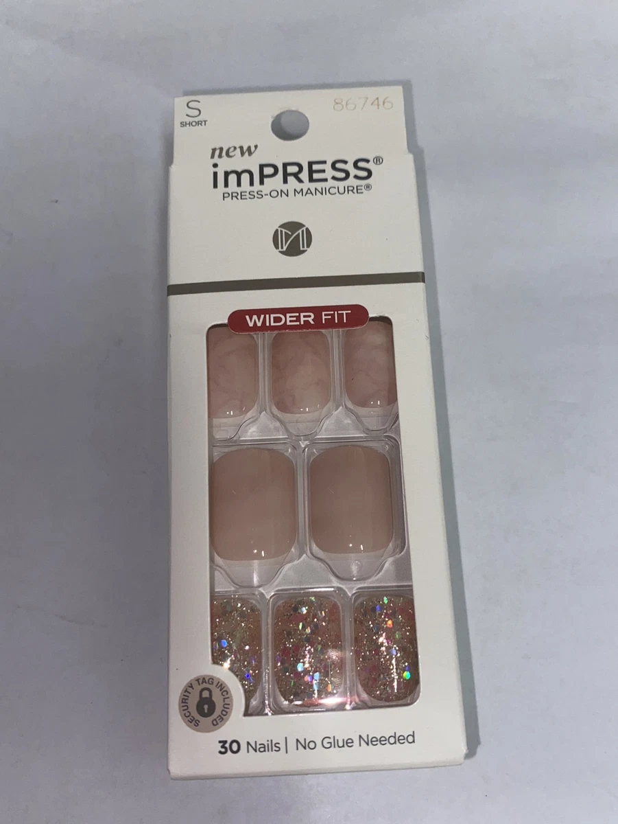 Kiss imPRESS Wider Fit PressOn Manicure Fake Nails, Just a Dream, wide