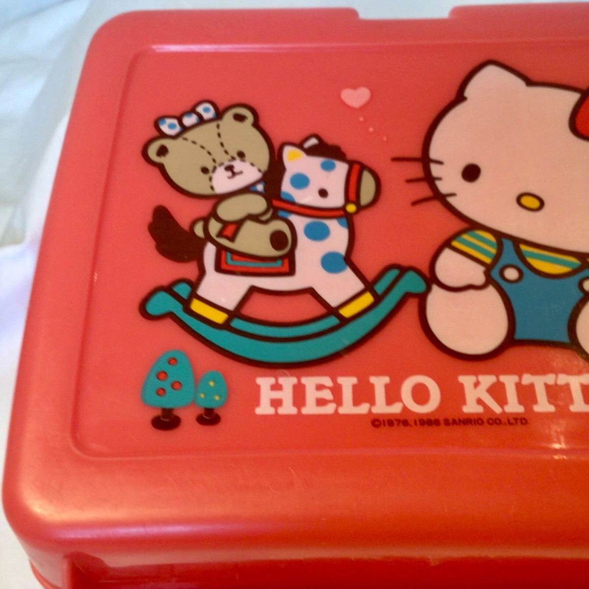 Vintage Sanrio Hello Kitty Lunch Box 1986 Thermos Japan Red