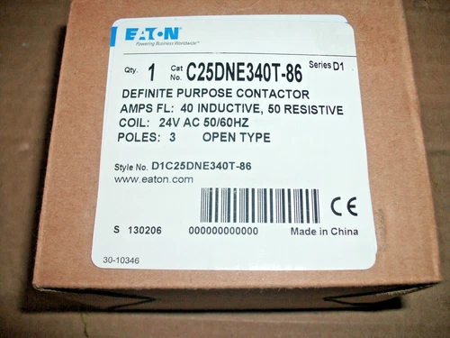 EATON C25DNE340T-86 40/500A 24VAC COIL 3 POLE CONTACTOR - 20 AVAILABLE