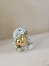 HEREND BUNNY WITH 24K GOLD HEART GREEN FISHNET RABBIT