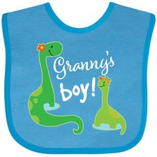 Inktastic Granny Boy Grandson Dinosaur Baby Bib Grannys Grandkids Idea Dino Cute