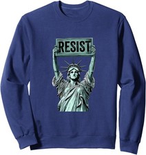 Womens Resist New York Statue Of Liberty Present Unisex Crewneck Sweatshirt