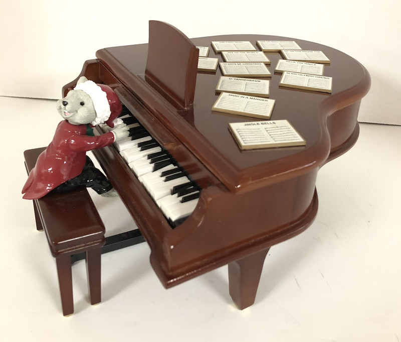 Vintage Mr. Christmas Gold Magical Musical Maestro Mouse w Grand Piano