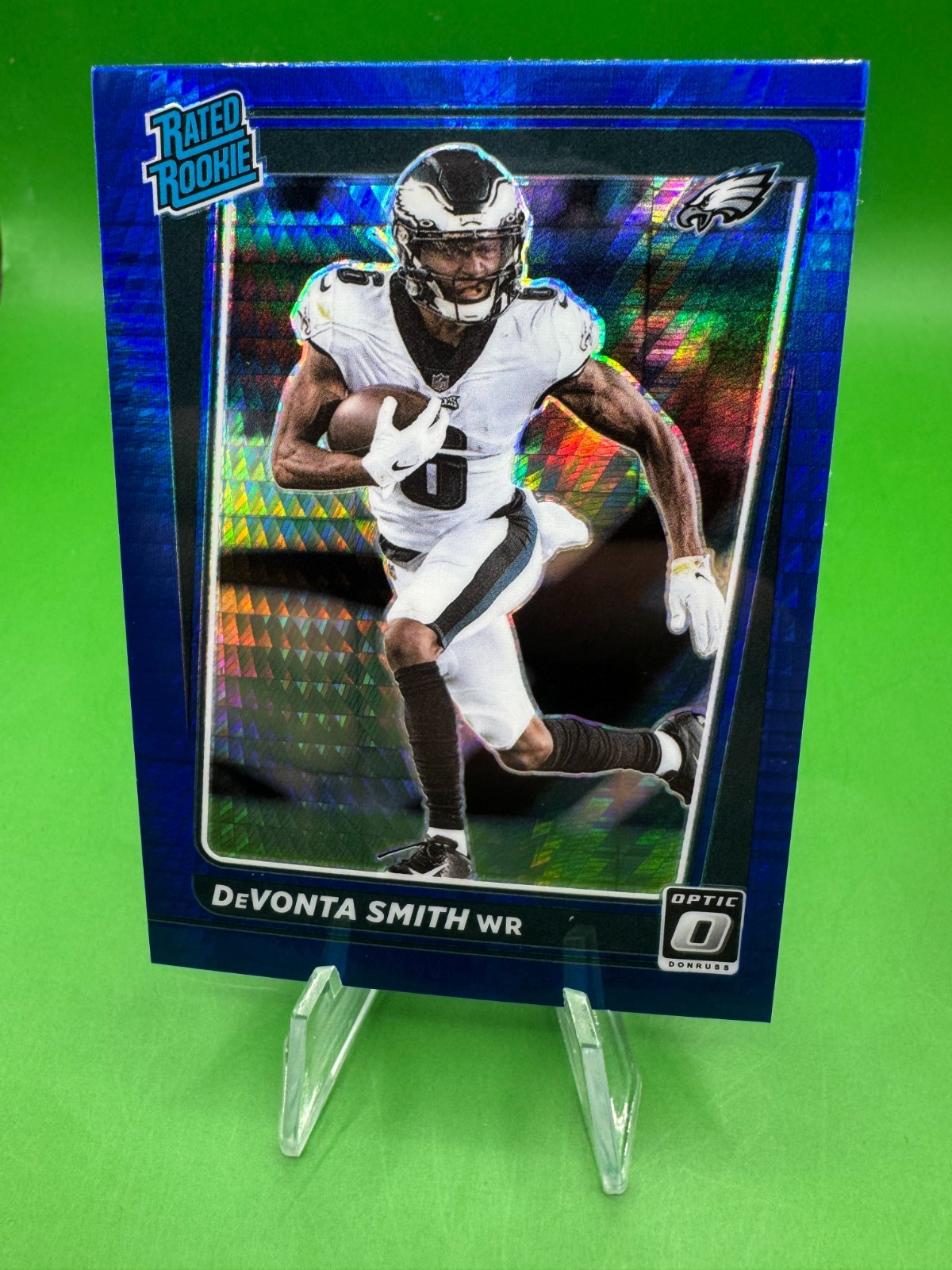 2021 Panini Donruss Optic - Rated Rookie Devonta Smith #205 Blue Hyper Prizm...