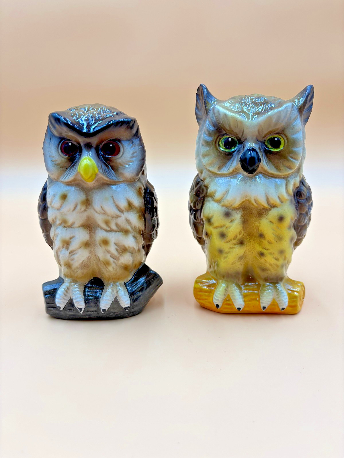 Owl Norleans Vintage Piggy Banks 1970s Japan Lot Of 2 Coin With Stoppers