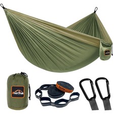 Camping Hammock, Super Lightweight Portable Parachute Hammock with Two Tree Stra