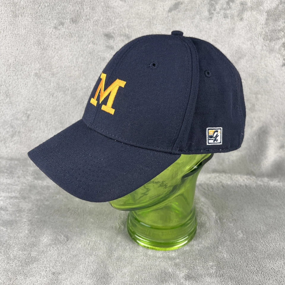Vintage Michigan Wolverines Hat Blue Nike Fitted 7 3/8 NCAA Football - Image 2 of 4