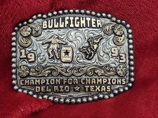 Rodeo  1993  Bullfighter X-TREME Champion Trophy Buckle  Del Rio Texas  Rare  X15