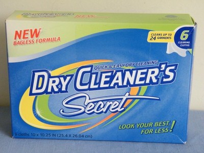 NOS Dry Cleaner's Secret Bagless Formula Dry Cleaning Cloths 6 Pack