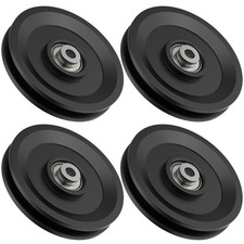 Mixizigoz 4.5" Nylon Bearing Pulley Wheel 4-Pack for Cable Machine Gym, 1000lbs