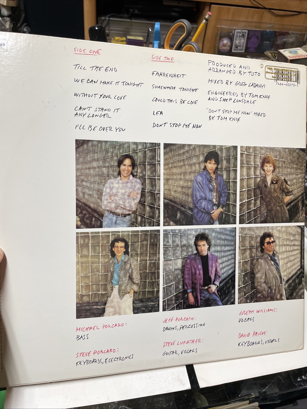 Toto Fahrenheit Vinyl LP 1986 Columbia Records Pop Rock AOR Yacht Rock Record thumbnail 2