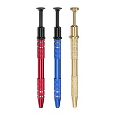 3pcs 4-Claw Piercing Ball Grabber Jeweler's Pick Up Tool, Blue/Gold/Red