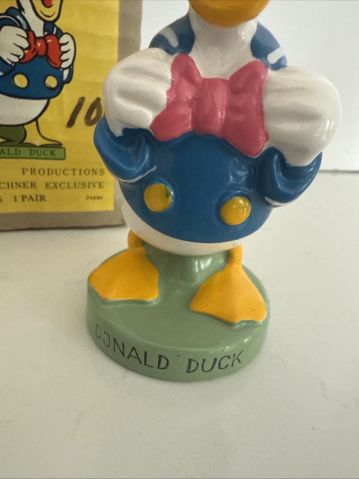 Vintage Walt Disney Donald Duck & Ludwig Von Drake Salt & Pepper Shakers W/ Box