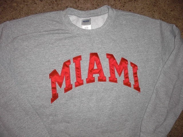 MIAMI OF OHIO Redhawks embroidered gray Sweatshirt men's Medium - Image 2 of 4