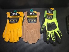 3 Pairs of Asst. Wells Lamont Work  Home Cowhide  Nitrile XL Work Gloves NO 