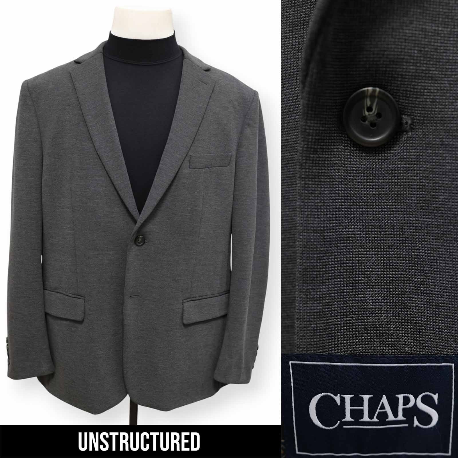 CHAPS mens solid gray UNSTRUCTURED heavy sport co… - image 1