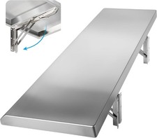 Folding Concession Shelf 48" x 12" for Kitchen, Food Truck, Garage Stainless