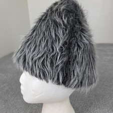 Vintage Regina Glenara Glenoit Gray Fur Shaggy Bucket Hat USA Made