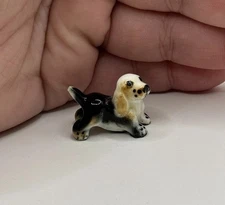 Vintage Miniature Beagle Dog Tiny Baby Puppy Figurine Bone China Figurine
