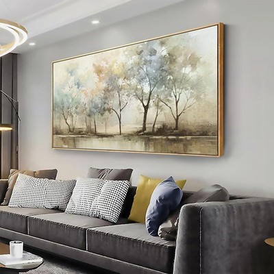 Abstract Wall Art Artwork Trees Pictures Decor Canvas Painting Framed Ready t...