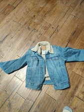 Levi's Denim Kids Trucker Jacket Classic Jean Sherpa Jacket Size S