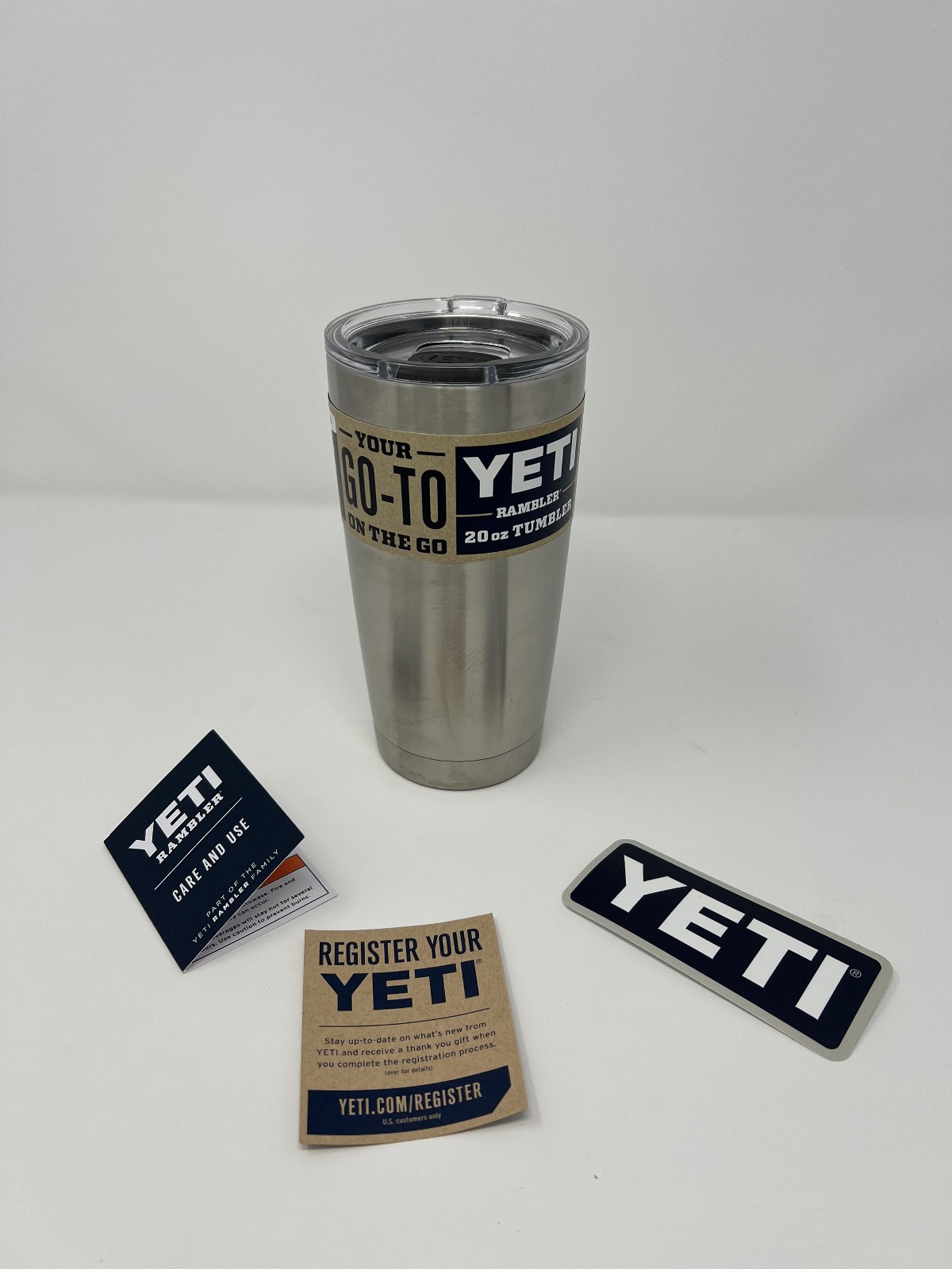 YETI 20 oz. Rambler Tumbler with MagSlider Lid Silver New