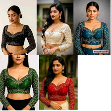 Wedding Party Wear Embroidery Blouse Indian Women's Designer Ethnic Choli Dress