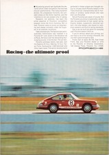 Porsche 911 Sportomatic Vintage Magazine Ad Racing Red Car 1969