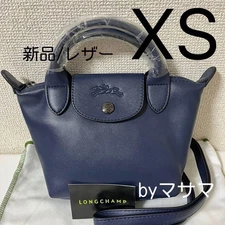 Longchamp Le Pliage Cuir XS Mini Leather Shoulder Bag Navy Blue Outlet NEW JAPAN