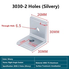 Aluminium Profile 90 Degrees Right Angle Bracket L Shape Corner Repair Brace