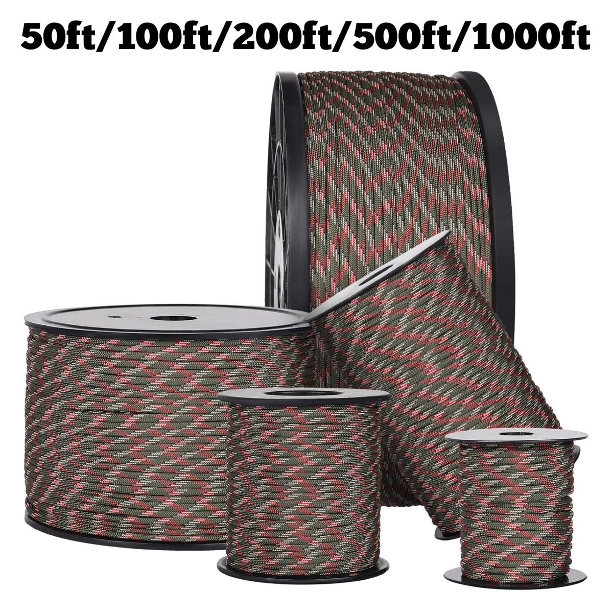 Bobine Paracorde 550 Noire 100 Pieds (30m) – Cordon 4mm 9 Brins, Marque Uxcell