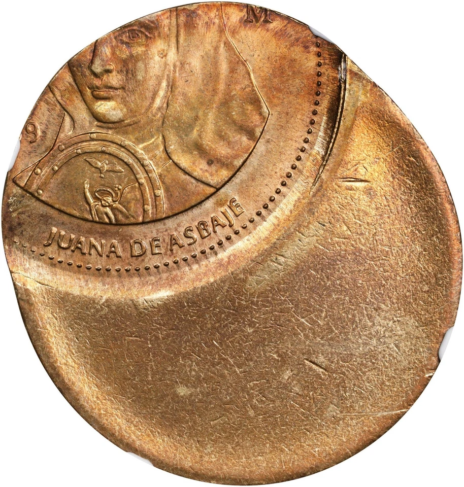 ER482 MEXICO. Mint Error-Struck 55% Off Center -1000 Pesos, ND (1988-92)-Mo.MS64 - Image 2 of 4