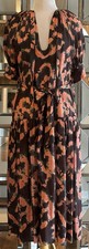 Ulla Johnson Navy Multi Tie Dye Print Midi Dress SZ XS