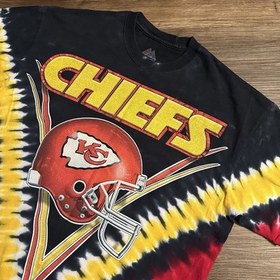 Kansas City Chiefs Shirt Mens Large Tie Dye Red Yellow NFL Football Graphic