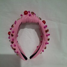 Knotted Jeweled Headband Pink Embellished Teens/ Ladies Twist Hairband