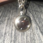 Tommy hilfigure Quartz Pocket Watch Silver Tone Matte Metal Case Open Face Chain — photo 4